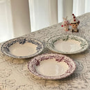Axyaa Vintage Ceramic Plates Set - Medieval French Style Tableware for Breakfast and Desserts