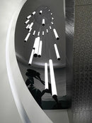 Axyaa Modern Minimalist Duplex Villa Chandelier with LED Light in Gold/Black