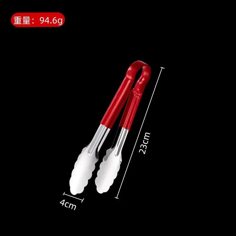 Axyaa Stainless Steel Food Tongs with Anti-Scald Handle