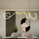 Axyaa Musical Note LED Chandelier: Modern Light Luxury Winding Lamp for Home Decor