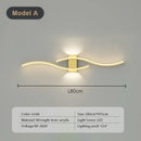 Axyaa Double Curve LED Wall Lamp Remote Control Light - Black Gold Sconces