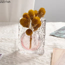 Axyaa Glacier Wrinkles Glass Vase Hydroponic Flower Pots for Modern Home Decor
