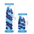 Axyaa Silicone Foldable Sports Water Bottle with Carabiner - Portable Fitness Kettle