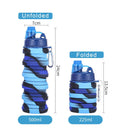 Axyaa Silicone Foldable Sports Water Bottle with Carabiner - Portable Fitness Kettle