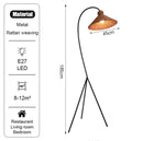 Axyaa Rattan Floor Lamp: Mid-century Style LED Lighting for Living Room, Bedroom, or Study