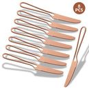 Axyaa Rainbow Steel Dinner Knives Set for Home and Restaurant