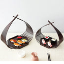 Axya Hexagonal Sushi Tempura Plates Japanese Tableware Basket Set