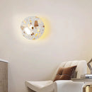 Axyaa LED Wall Lamp - Nordic Modern Design with Pull Chain Switch, Terrazzo Pattern for Living Room, Bathroom, Stair Lights