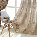 Axyaa Light Brown Floral Jacquard Curtain, European Style for Living Room, Home Balcony.