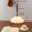 Axyaa Amber Glass LED Pendant Lamp for Home Decor, Living Room, Corridor - Copper Walnut Fixtures