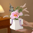 Axyaa Purple Geometry Ceramic Vase for Abstract Floral Arrangements