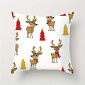 Colorful Deer & Christmas Patterns Pillowcase - Axyaa Home Decor Cushion Cover