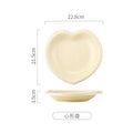 Axyaa Cream Love Plates Set of 4 - Ceramic Tableware for Dessert & Breakfast