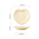 Axyaa Cream Love Plates Set of 4 - Ceramic Tableware for Dessert & Breakfast