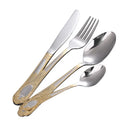 Axyaa Retro Carved Stainless Steel Cutlery Set - Luxury Family Dinnerware