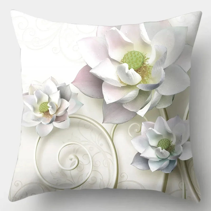 Axyaa Retro Flowers Pillowcase 45cmX45cm Square Sofa Cushion Cover
