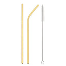 Axyaa Gold Stainless Steel Straw Set with Bag & Brush