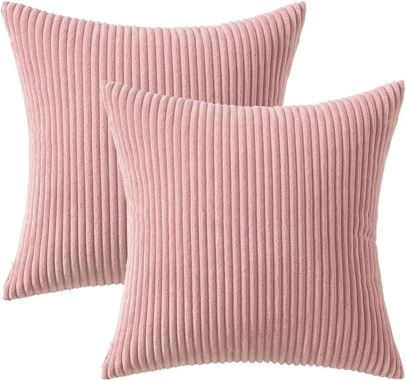 Axyaa Soft Corduroy Throw Pillow Covers for Modern Farmhouse Decor