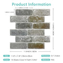 Axyaa Faux Brick Wall Stickers 3D Self-adhesive Panels, Waterproof 30x30cm Matt Decor