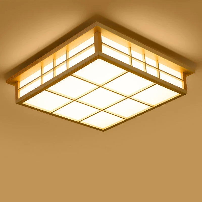 Axya Wooden LED Ceiling Light, Chinese & Japanese Style, Living Room Dining Room Decoration