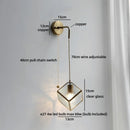 Axyaa Nordic Brass LED Wall Lamp Clear Glass Shade Bathroom Mirror Light