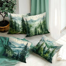 Axyaa Misty Forest & Mountain Pattern Pillowcase - Sofa Bedroom Car Cushion Cover