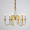 Axyaa Black Gold Iron Crystal Chandelier for Classic Indoor Home Lighting