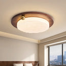 Axyaa Retro Walnut LED Ceiling Light - Nordic Style Home Decor