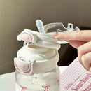 Axyaa Bow Water Bottle with Straw, 600ML Kids Portable Drinking Cup
