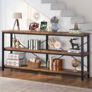 Axyaa 3-Tier Narrow Console Table with Metal Frame, 70.9" Long Sofa Entryway Table