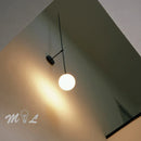 Axyaa Minimalist Metal Pipe Wall Sconces with LED Glass Ball Deco
