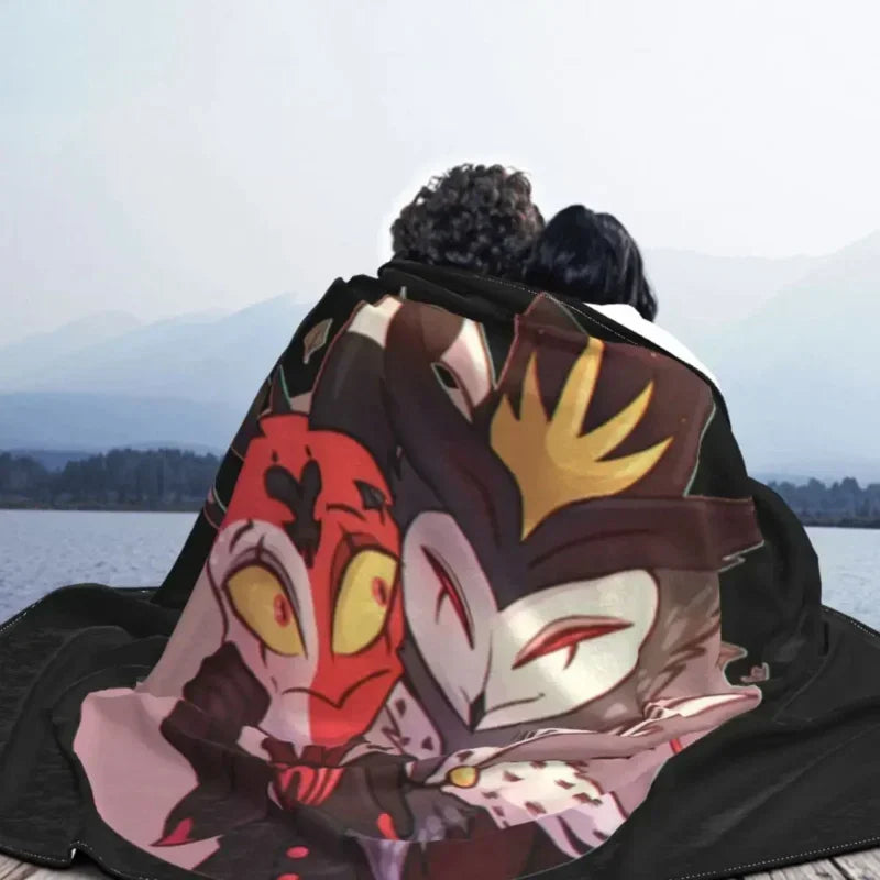 Axyaa Plush Blanket: Blitzo Stolas Animation Throw for Bed, Sofa, Couch.