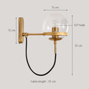 Axyaa Glass Shade Wall Sconce Lamps for Hotel Staircase and Bedroom, LED Wall Lights