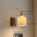 Axyaa Nordic Copper LED Wall Sconce with Adjustable Switch, Walnut Bedside Lamp