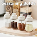 Axyaa Glass Seasoning Set with Lid Spoon - 250ML Oil Bottle, Pepper Jar, Salt Shaker