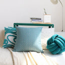 Axyaa Blue Jacquard Throw Pillowcase: 45x45 Cotton Sofa Cushion Cover