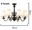Axyaa Black Iron Chandelier with Cloth Lampshade, E14 Candle Light Holder