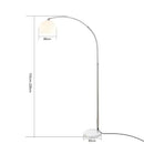 Axyaa Nordic Glass Floor Lamp LED Curved Fixture for Living Room & Bedroom