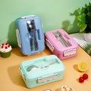 Axyaa Kids Bento Box 3-Compartment Microwavable Lunch Container for School, Picnic & Travel
