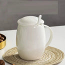 Axyaa 400ML Ceramic Bone  Cute Cup with Lid, Porcelain Sublimated Morning Mugs