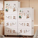 Axyaa Cartoon Wardrobe: Foldable Storage Organizer with Wheels
