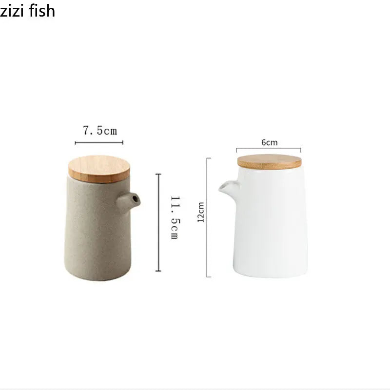 Axya Ceramic Soy Sauce Bottle Vinegar Pot Kitchen Storage Container