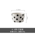 Axyaa Polka Dot Ceramic Salad Bowl Hand-Painted Creative Baking Pan Fruit Bowl