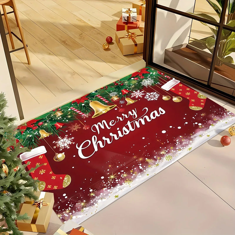 Axyaa Merry Christmas Welcome Door Mat - Soft Non-Slip Floor Mat