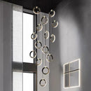 Axyaa Staircase Chandeliers: Modern LED Pendant Light Lamps for Living Room