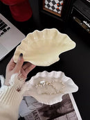 Axya Ceramic Shell Plate: Jewelry & Kitchen Tray, Home Decor & Storage Tray