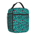 Axyaa Animal Print Insulated Lunch Bag: Portable Thermal Box for Work, Picnic.