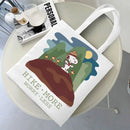 Axyaa Cartoon Dog Tote Bag - Foldable Shoulder Bag for Women and Students