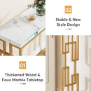 Axyaa White Faux Marble Sofa Table, Modern 42.5" Entryway Hallway Console Table