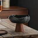 Axyaa High Footed Ceramic Salad Bowl for Molecular Cuisine and Restaurant Tableware